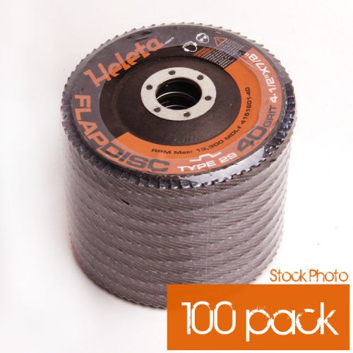 100pk Flap Disc 4.5&#034; x 7/8&#034; -60 Grit (A/O-Type27)