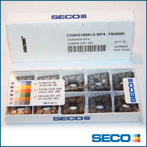 CNMG 643 MF4 TM2000 SECO ** 10 INSERTS *** FACTORY PACK ***