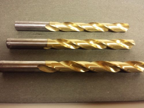 (3) National 39/64 #12939 JOBBER LENGTH DRILL HSS /W TIN COATING 7-1/2&#034; OAL