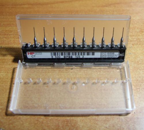 10 pcs brand new carbide micro drill bits 0.75mm cnc pcb dremel germany made for sale