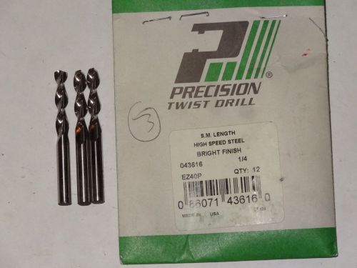 3x ptd 1/4&#034; e ez40p screw machine hss 135° precision parabolic twist drills usa for sale