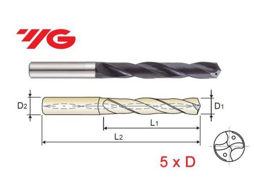 YG-1 2171CTF Q Carbide Dream Drill, Coolant Thru, 5xD Series