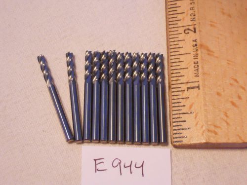 12 NEW 1/8&#034; SHANK CARBIDE END MILLS. 4 FLUTE. USA MADE {E944}