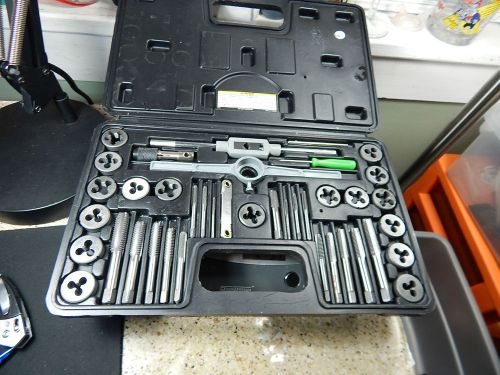 Pittsburgh tool carbon steel 40 piece sae tap and die set no.39391 w/ hardcase for sale