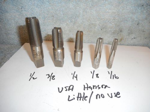 Machinists 1/10B3  USA NPT Tap Set 1/16 (rare) thru 1/2 all good