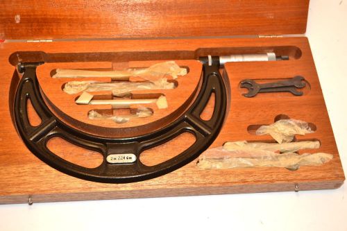 New starrett no. 224a-rl 2-6&#034; micrometer box set c/w standards  # k478 list $650 for sale