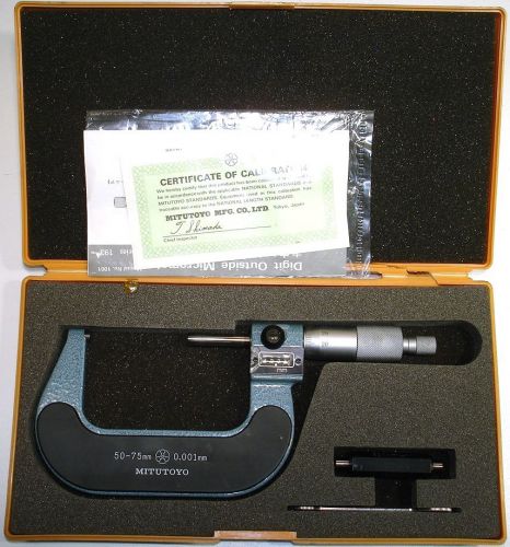 Mitutoyo 193-113 Digit Outside Micrometer, Ratchet Stop, 50-75mm Range, 0.001mm