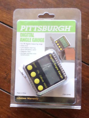 New Pittsburgh Digital Angle Gauge ~Item 95998~ 4 x 90 Degree Measuring Range