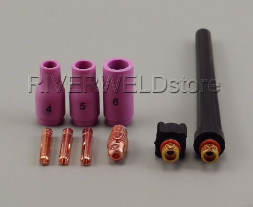 Tig kit collet bodies tig back cap fit tig welding torch pta db sr wp9 20 25,9pk for sale