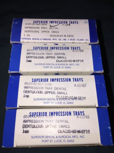 Superior Metal Dental Impression Trays Upper Size Small LOT 4 Maxillary