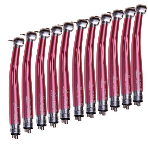 10 PCS NSK Style Dental High Fast Speed Push Button Turbine Handpiece Pink 4-H