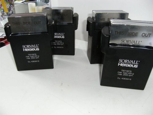 SET OF 4 SORVALL HERAEUS 75015679 TAQMAN MICRO FLUIDIC CARD CENTRIFUGE BUCKETS