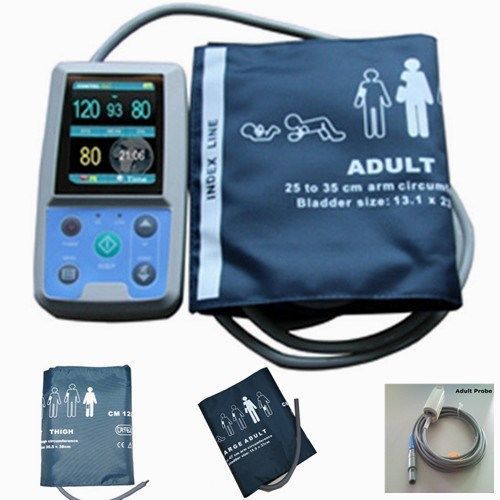 Contec PM50 Ambulatory Blood Pressure,Oximeter Monitor NIBP SPO2 PR w/ 3 Cuffs