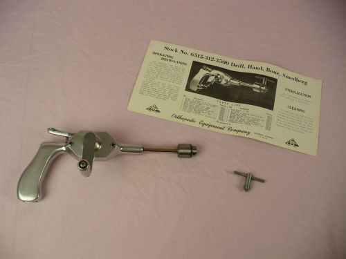 Antique Orthopedic Equipment Co. Smedberg Hand Bone Drill w/ Orig Instructions!