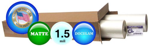 Qty 4 rolls matte doculam laminating film 27&#034; x 500&#039; 1.5 mil 1&#034; core for sale