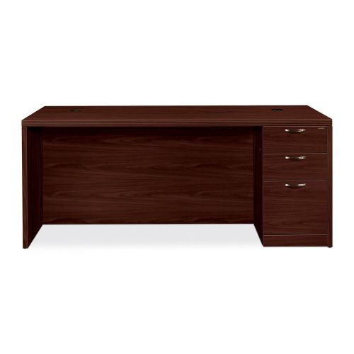 The Hon Company HON115895RAFNN Valido Series Laminate Mahogany Desk Ensemble