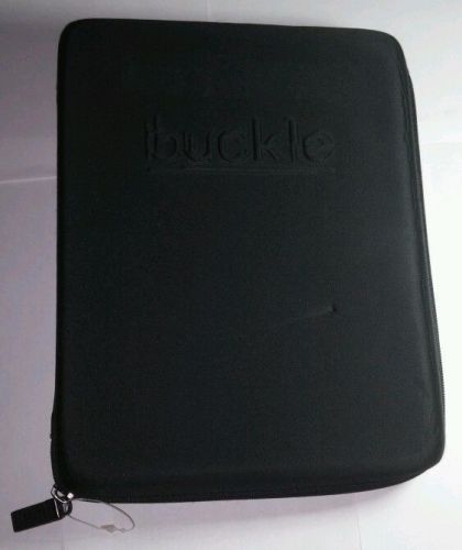 THE BUCKLE MESH POCKET LOBSTER CLIP BLACK PLANNER ADDRESS BOOK ZIPPER CASE EUC