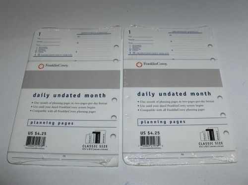 New franklin covey blank monthly calendar 2 packages (2 months) for sale