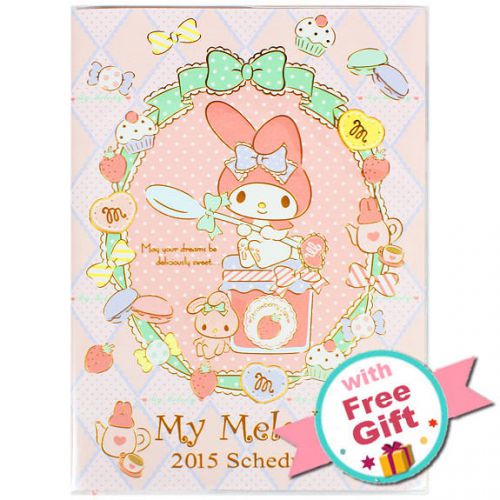 2015 my melody schedule book monthly planner  datebook a5 sanrio + gift  japan for sale