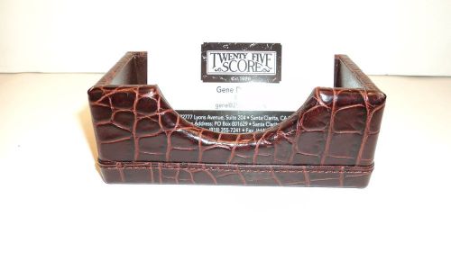 Passage 2 581 brown alligator grained leather business card holder for sale