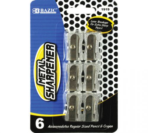 BAZIC Single Hole Metal Pencil Sharpener (6/Pack), Case of 12