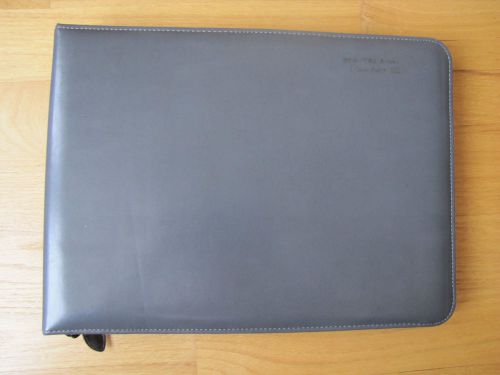 Leather zippered accounting ledger binder 11.5&#034; x 15.5&#034; - gray for sale