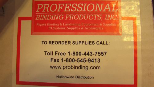 100  Plastic Binding 3/4&#034; Clear