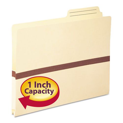 One Inch Accordion Expansion File Pocket, 2/5 Tab, Letter, Manila