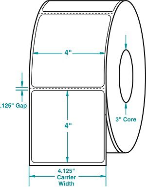 THERMAL TRANFER LABEL 4&#034;x4&#034;x4rolls 6,000Labels