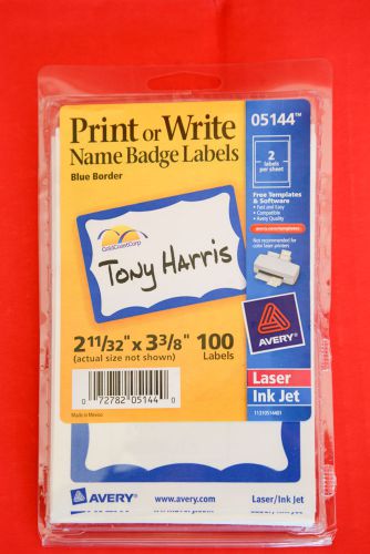 Avery Print or Write Name Badge Labels (Blue Border): New in Package
