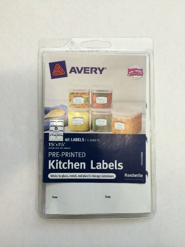 Avery Pre-printed Kitchen Labels. Avery 41452