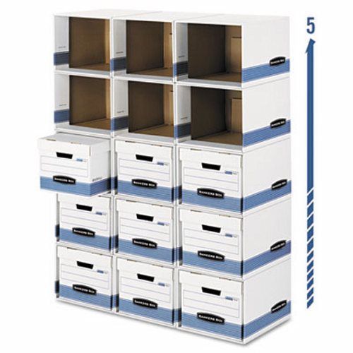 Bankers Box File/Cube Box Shell, Legal/Letter, White/Blue (FEL0162601)