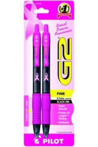 Pilot G2 Breast Cancer Awareness 2 Count Black Ink