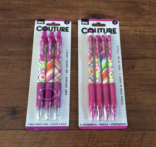 3 Ball Point Pens &amp; 4 Mechanical Pencils - Matching Sets - Unique Designs