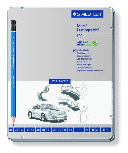 Staedtler lumograph graphite drawing &amp; sketching pencils, set of all 16 degrees for sale