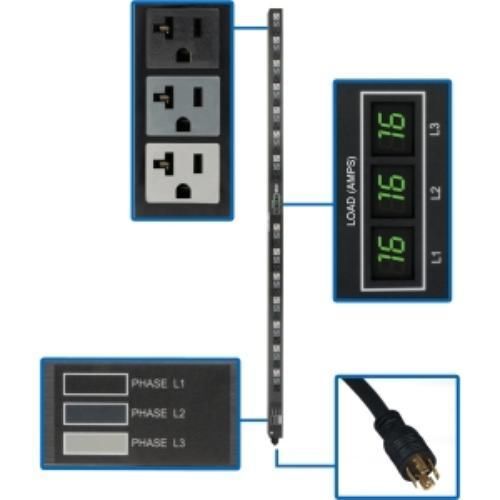 Tripp lite 3-phase metered pdu pdu3mv6l2120lv for sale