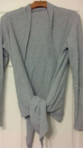 Splendid gray thermal/waffle knit wrap cardigan m/l shirt/top/jacket/wrap l/s for sale