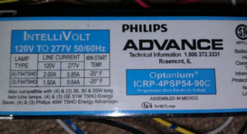 Phillips Advance Cool Running Ballast ICRP-4PSP54-90C Lithonia