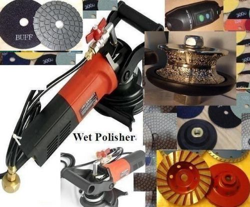 1 1/4&#034; Full Bullnose V30 Router Bit Wet Polisher 17 Pad Glaze Buff Cup Granite