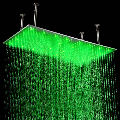 Modern 20&#034;x40&#034; LED Lighting Stainless Steel Rectangle Shower Head Free Shipping