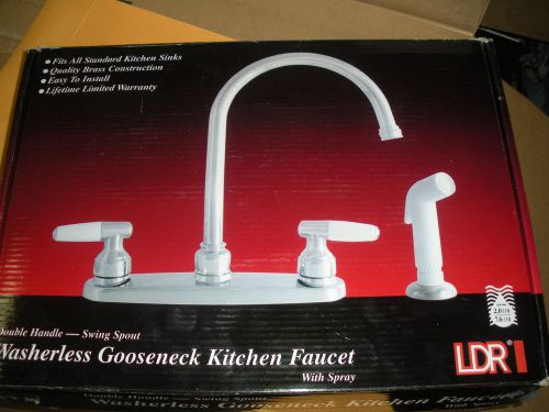 LD Exquisite Kitchen Faucet, Gooseneck, Dual Tulip Handle,