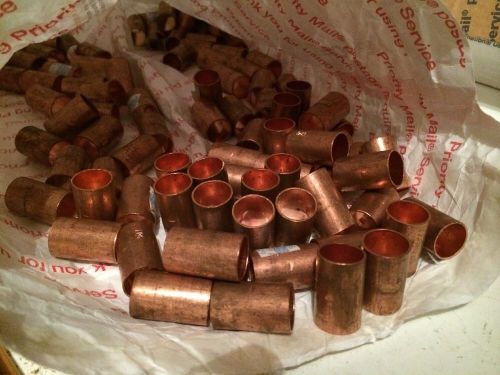 LOT OF 108 - 1/2&#034; COUPLINGS COPPER SWEAT FITTINGS