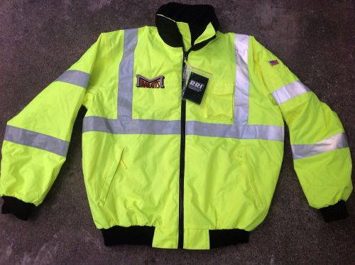 waterproof safety jacket with hood And Removable fleece lining.Size X Large