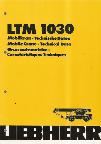 Equipment Brochure - Liebherr - LTM 1030 - Mobile Truck Crane - 1979 (E1359)