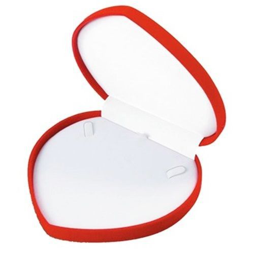 36 red velvet heart shaped necklace pendant gift boxes 6 1/2&#034;w x 6&#034;d x 1 3/8&#034;h for sale