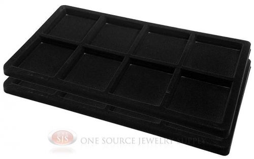 2 Black Insert Tray Liners W/ 8 Compartments Drawer Organizer Jewelry Displays