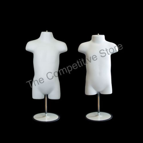 Infant + toddler mannequin form with metal base boys and girls clothing - white for sale