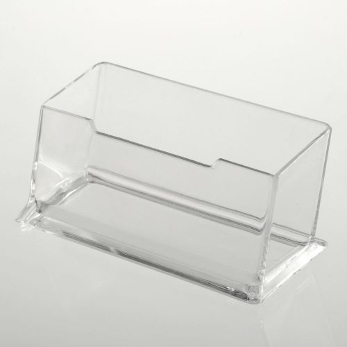 Clear desktop business card holder display stand acrylic plastic desk shelf t7 for sale