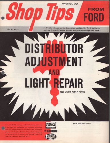 VINTAGE EPHEMERA ? 88BB  SHOP TIPS FORD 1964 V2N9 485A