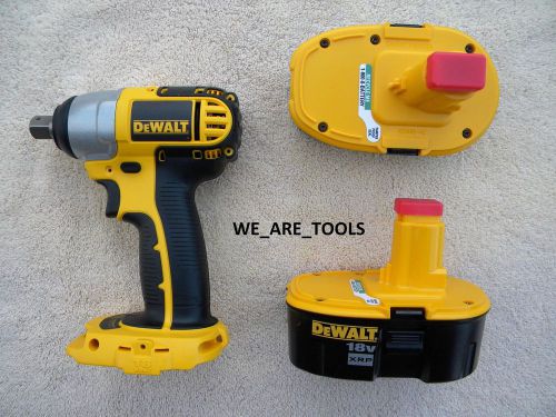 New dewalt dc820 18v 1/2 cordless impact wrench, 2 dc9096 xrp batteries 18 volt for sale